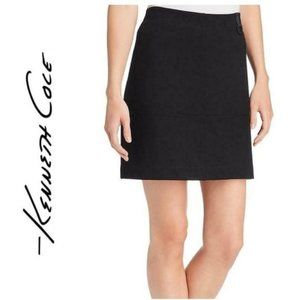 NWT Kenneth Cole Women's Black Ponte Knit Stretch A-line Skirt